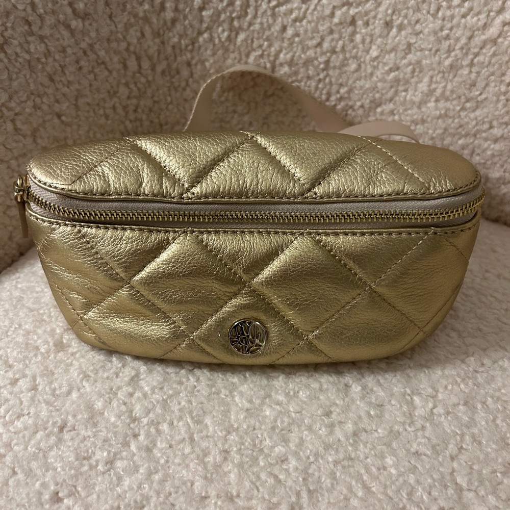 Lilly Pulitzer Gold Leather Quilted Women's Belt Bag